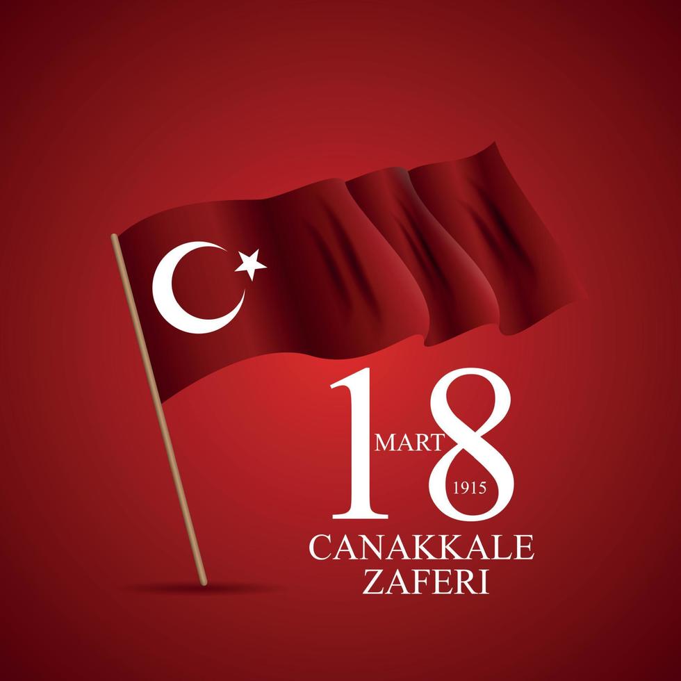 18 mart canakkale zaferi. Übersetzung 18. März, Tag des Sieges in Canakkale. Vektor-Illustration vektor