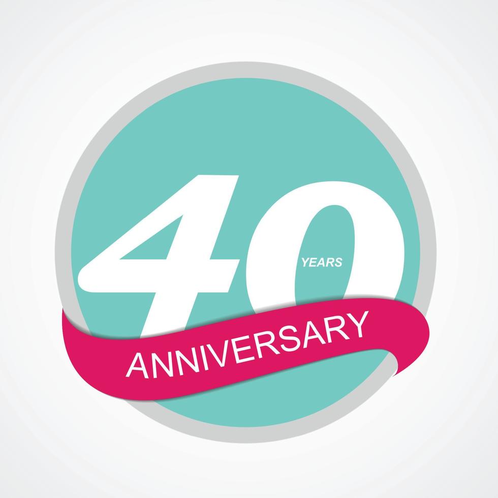 mall logotyp 40 årsdagen vektorillustration vektor