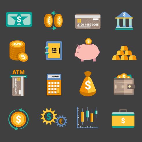 Geld-Finanz-Icons vektor