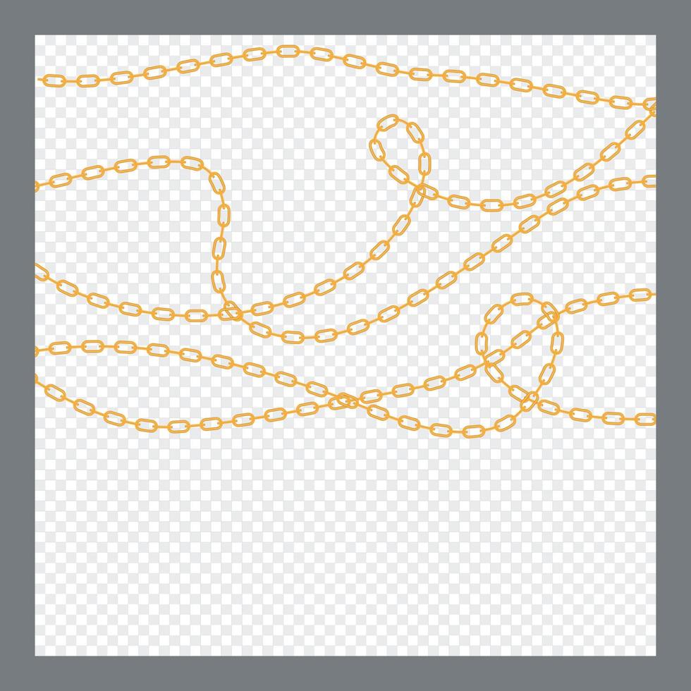 abstrakt gyllene eller brons färg kedja dekorativa element. vektor illustration