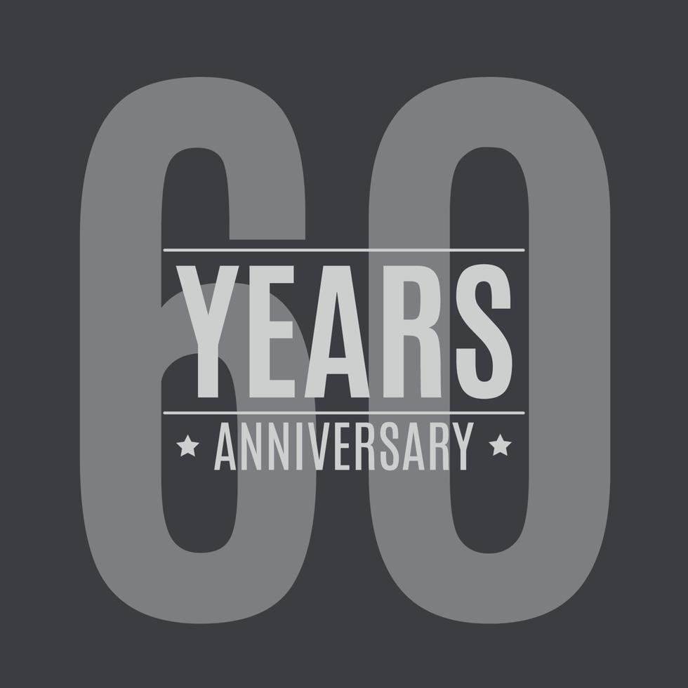 mall logotyp 60 år årsdagen vektorillustration vektor