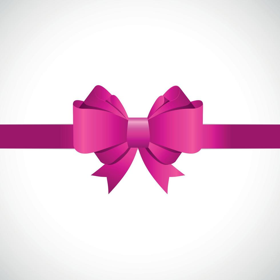 Geschenkkarte mit rosa Schleife und Band-Vektor-Illustration vektor