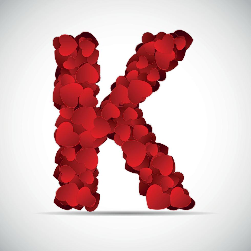 Valentinstag-Alphabet der Herzen-Vektor-illustration vektor