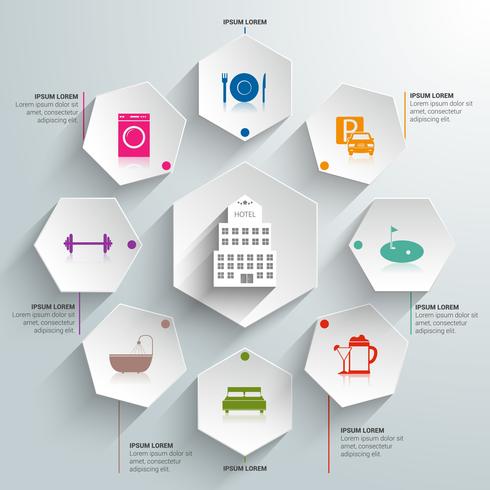 Hotelpapier-Infografiken vektor