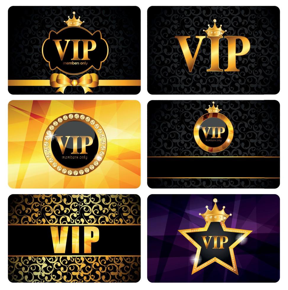 vip medlemmar kort set vektorillustration vektor