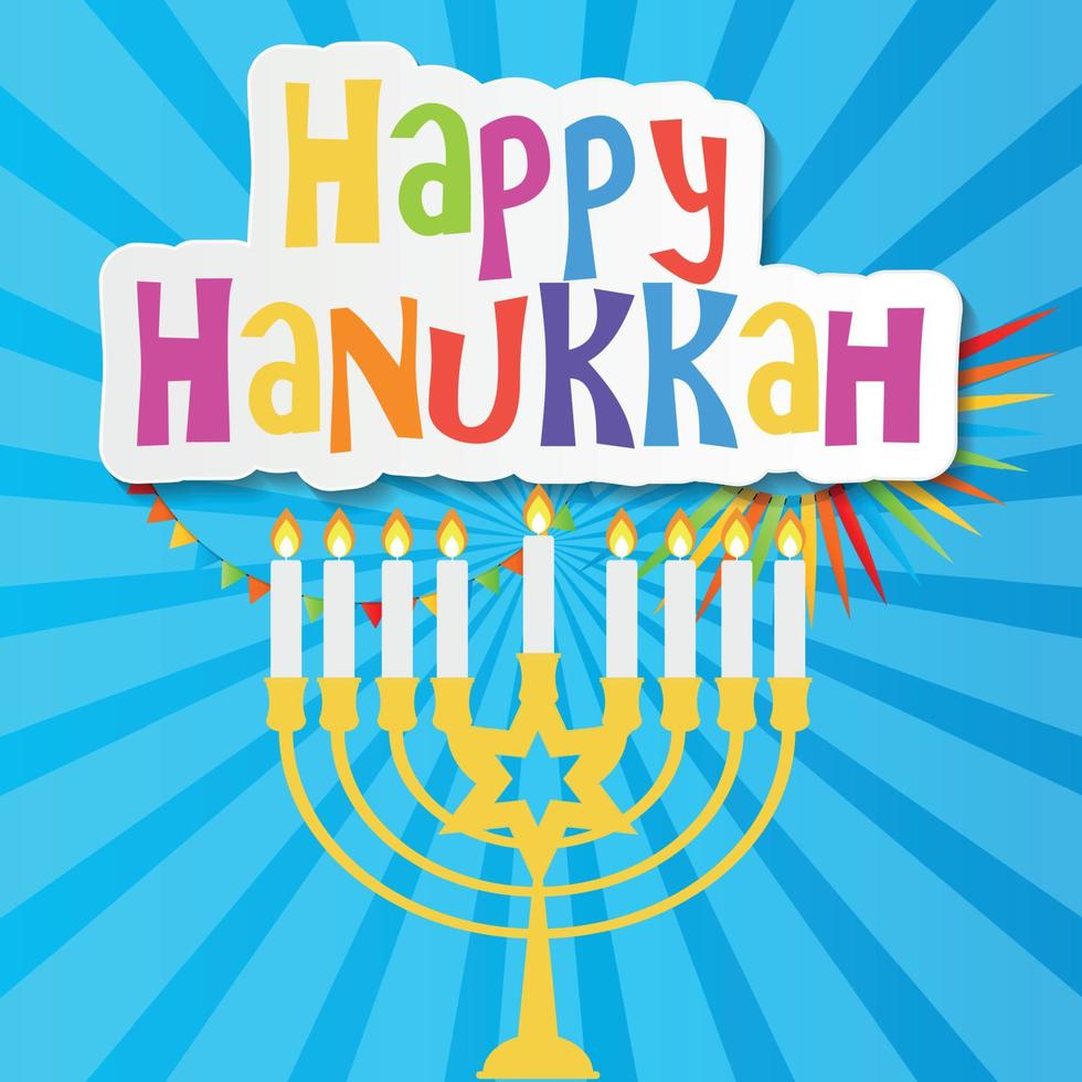 glückliches Chanukka, jüdischer Feiertagshintergrund. Vektor-Illustration. Chanukka ist der Name des jüdischen Feiertags. vektor
