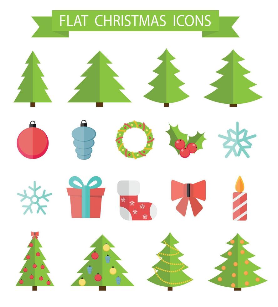 Weihnachten flache Icon-Set Vektor-Illustration vektor