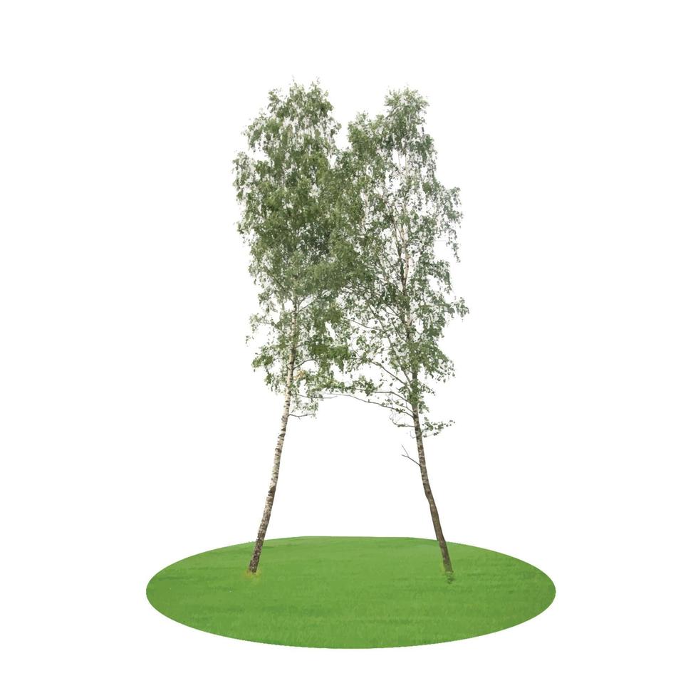 färgad siluett träd isolerad på vit backgorund. vektor illustration.