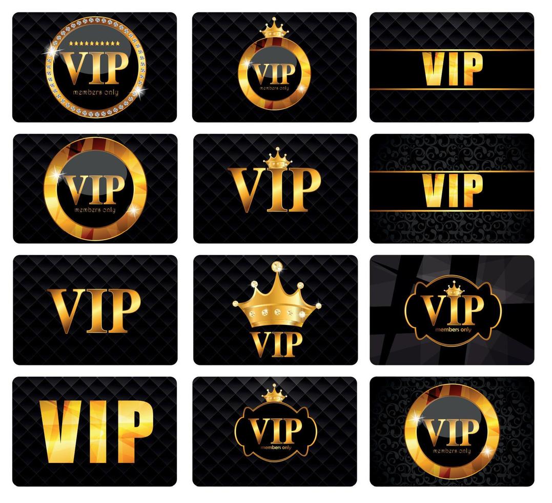 vip medlemmar kort set vektorillustration vektor