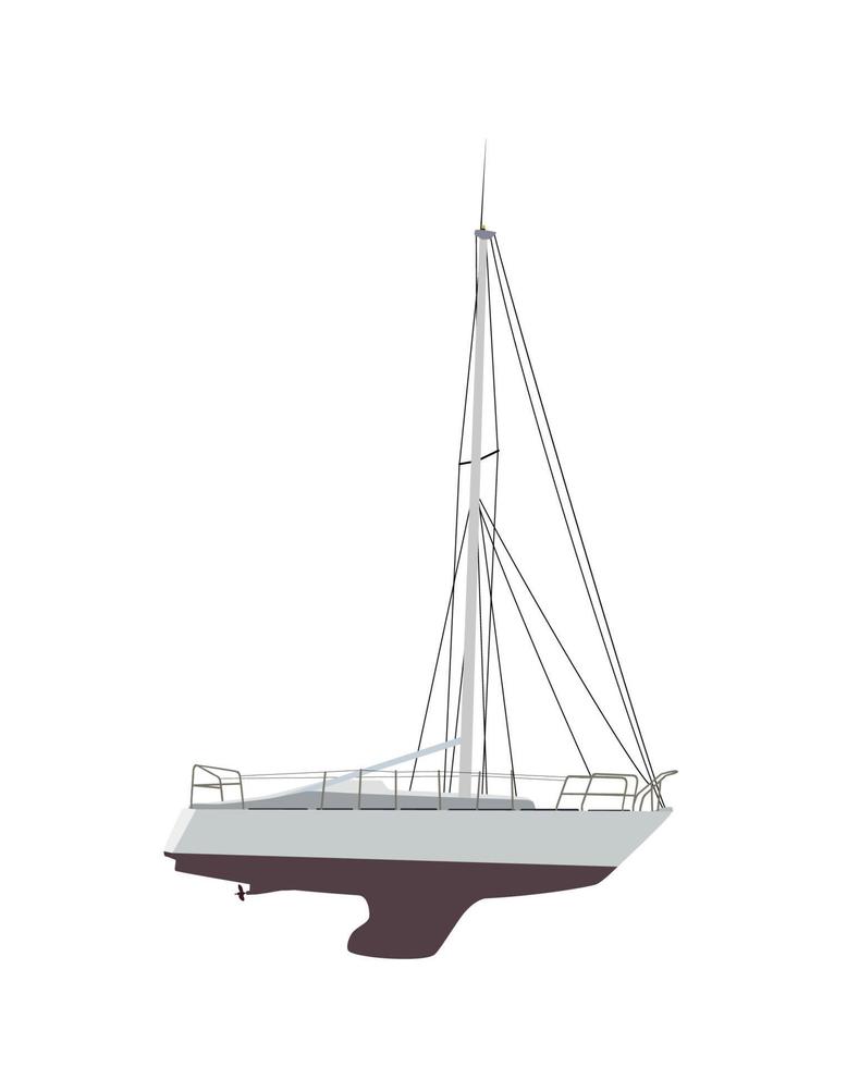 vattenbåt, segelbåt. vektor illustration.