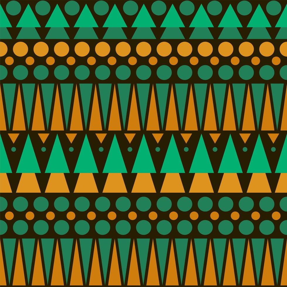 nahtloses buntes Aztekenmuster in den Farben Braun, Grün und Orange vektor