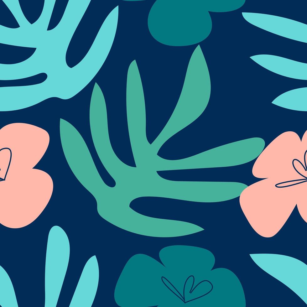 Vektor nahtlose künstlerische helle tropische Muster mit floralem Hintergrunddruck