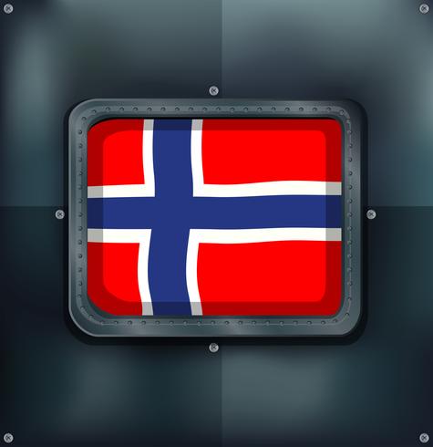 Norge flagga i kvadratisk ram vektor