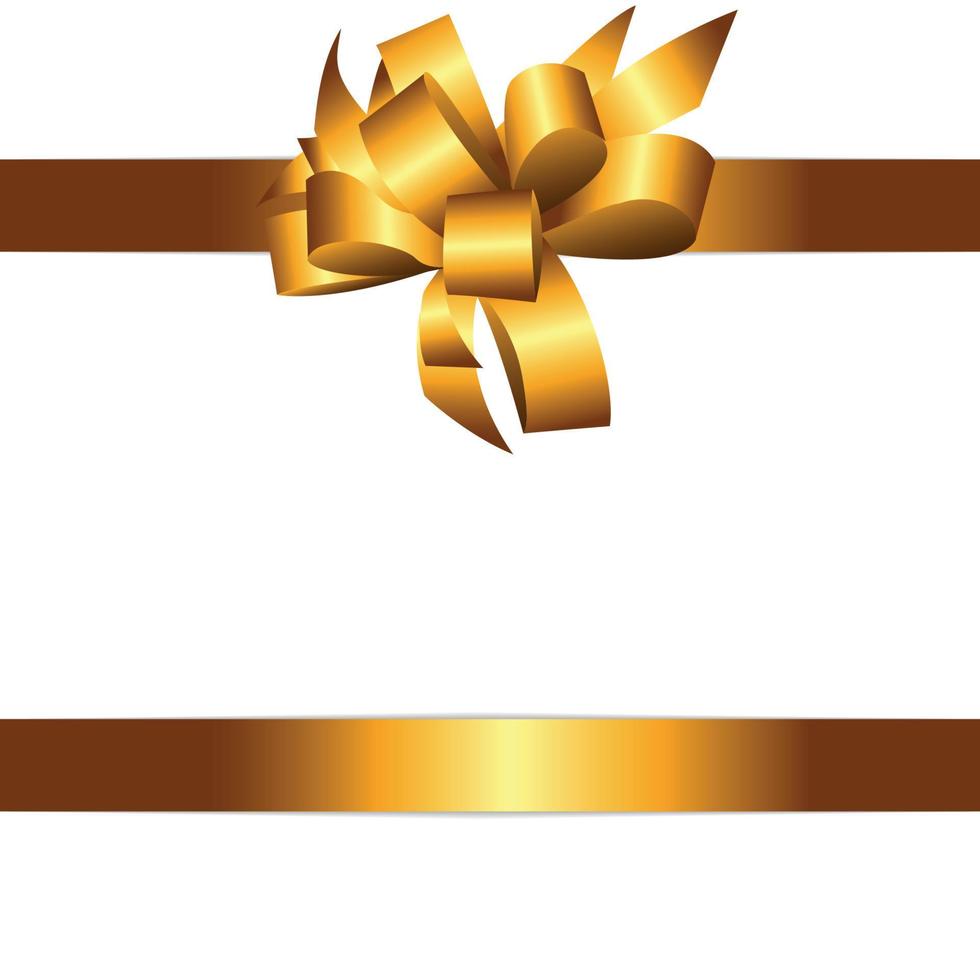 Geschenkkarte mit goldener Schleife und Bandvektorillustration vektor
