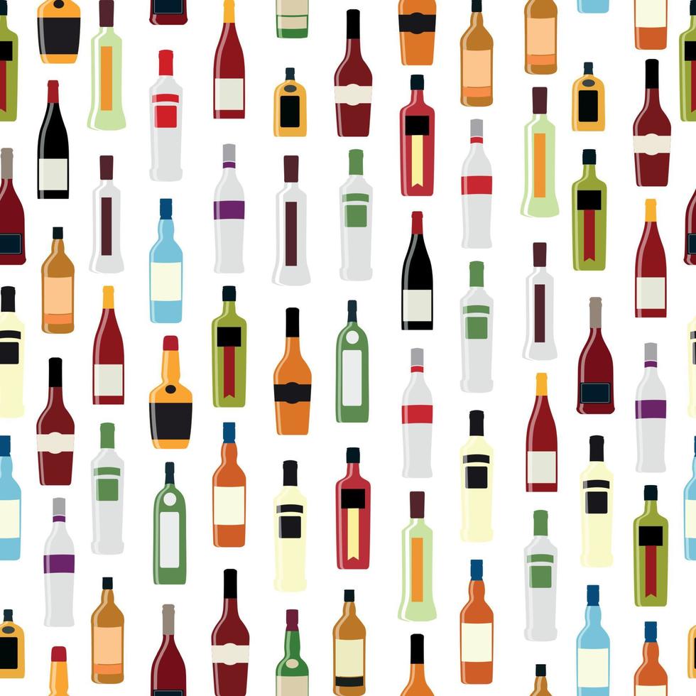 vektor illustration av siluett alkohol flaska sömlösa mönster bakgrund
