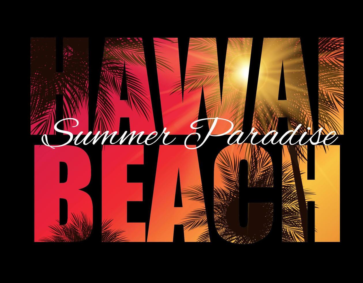 Hawaii Beach Sommerparadies abstrakter Palmenhintergrund. Vektor-Illustration vektor