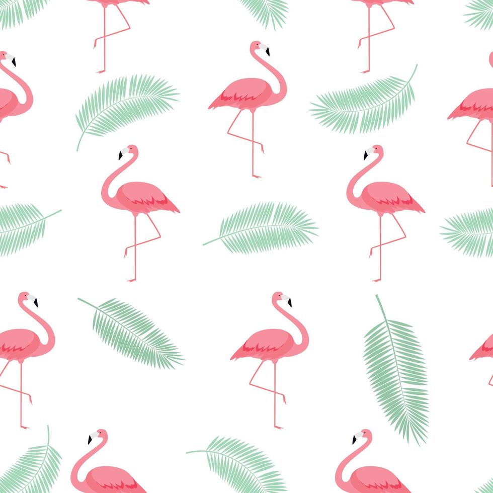 färgglada rosa flamingo sömlösa mönster bakgrund. vektor illustration