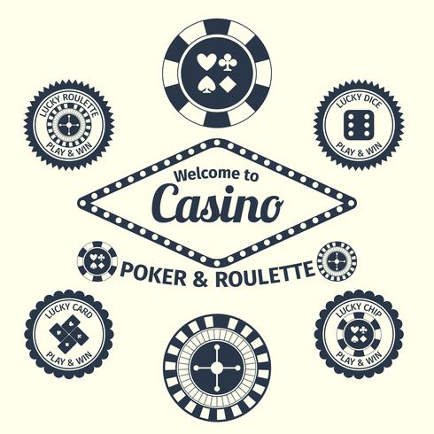 casino emblem set vektor