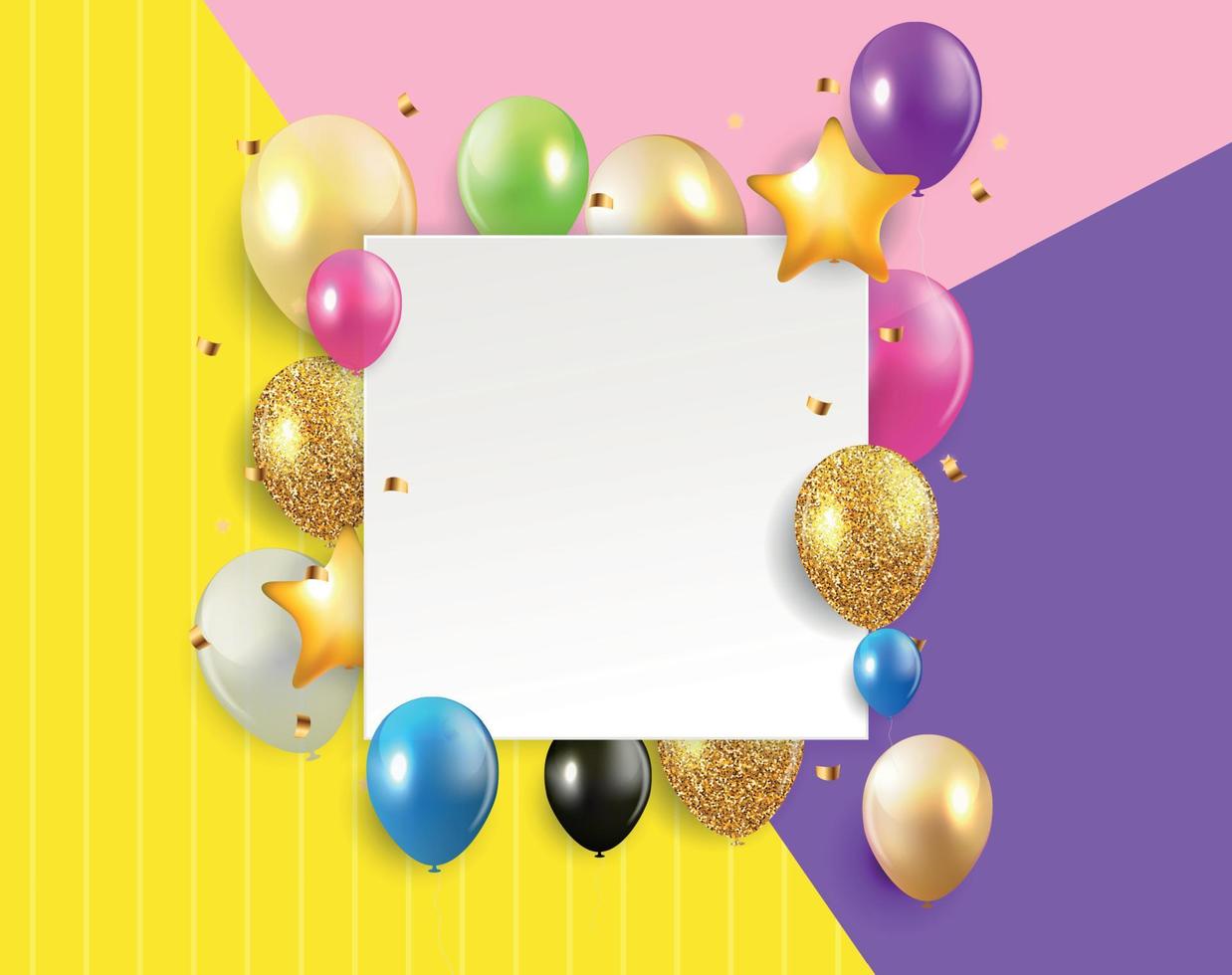 glänzende alles Gute zum Geburtstag Ballons Hintergrund-Vektor-Illustration vektor