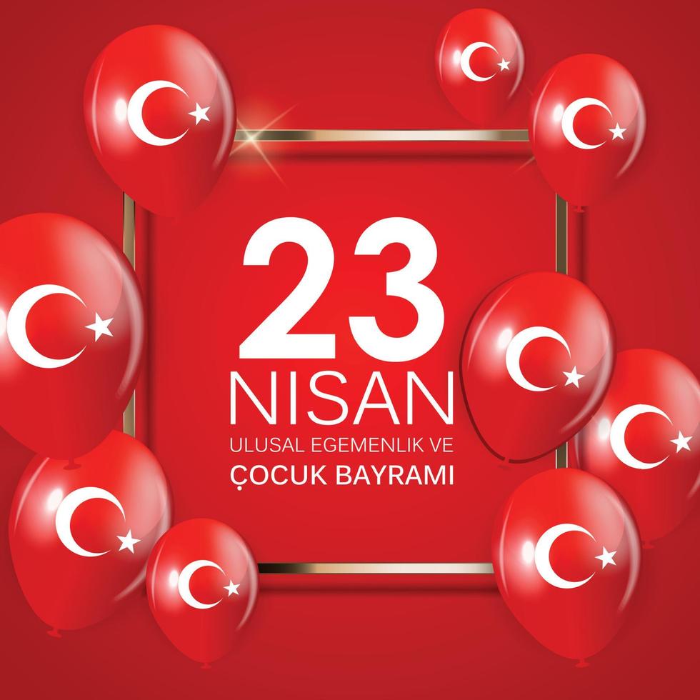 23 nisan cocuk baryrami. turkiska 23 april barns dag vektorillustration vektor