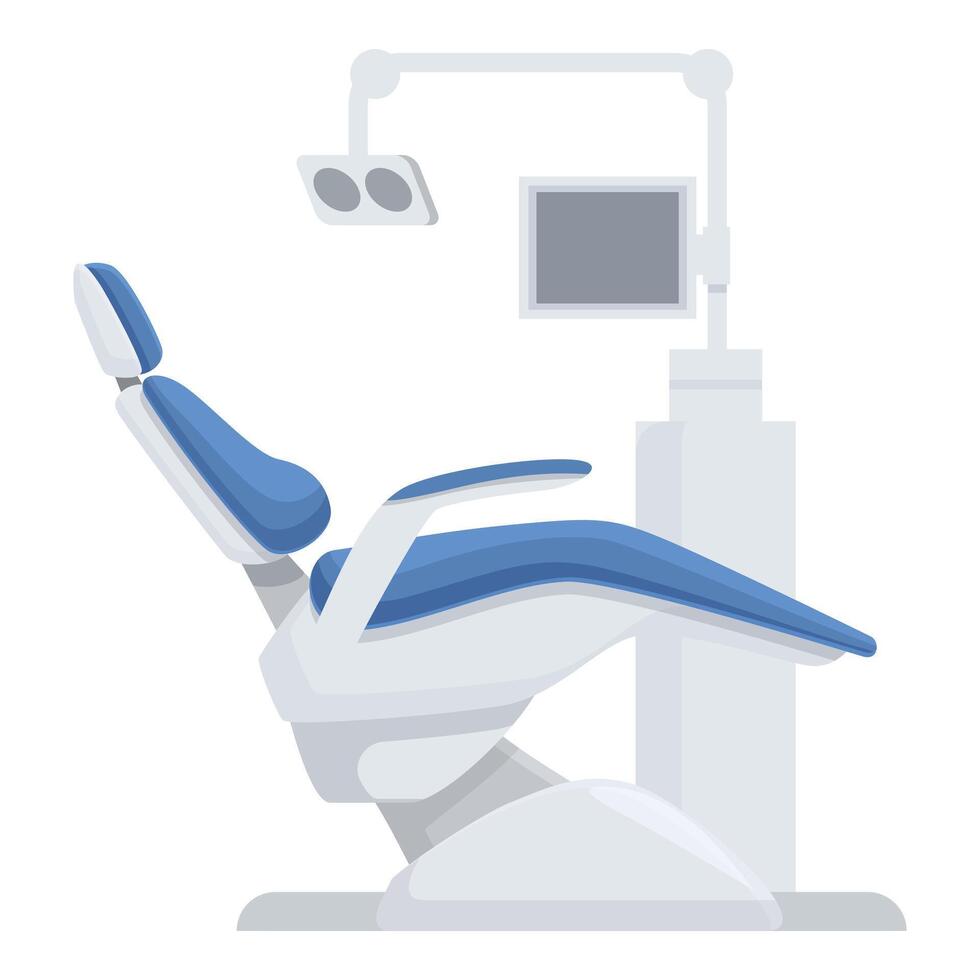 Grafik von ein zeitgenössisch Zahnarzt Stuhl mit Ausrüstung vektor