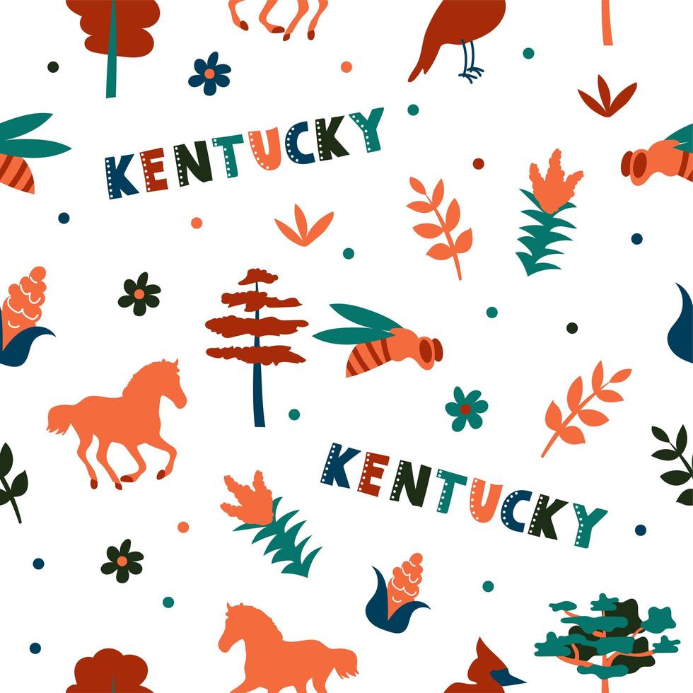 usa samling. vektor illustration av kentucky tema. statens symboler