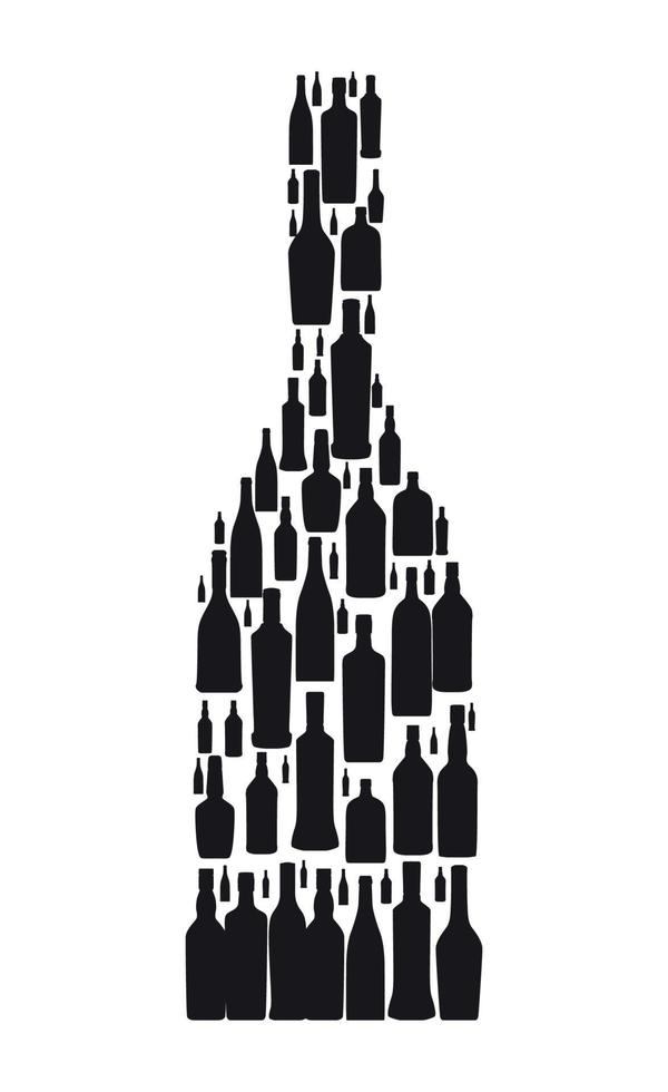 Vektor-Illustration der Silhouette Alkoholflasche vektor