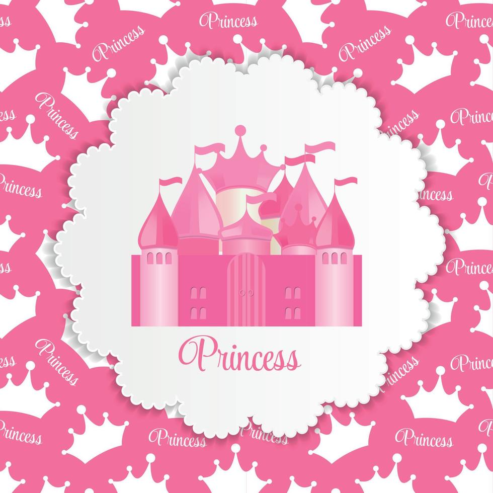 Prinzessin Hintergrund mit Schloss-Vektor-Illustration vektor