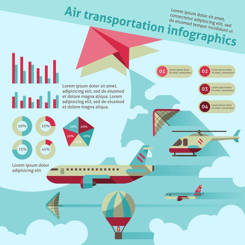 Flygtransport infografisk vektor