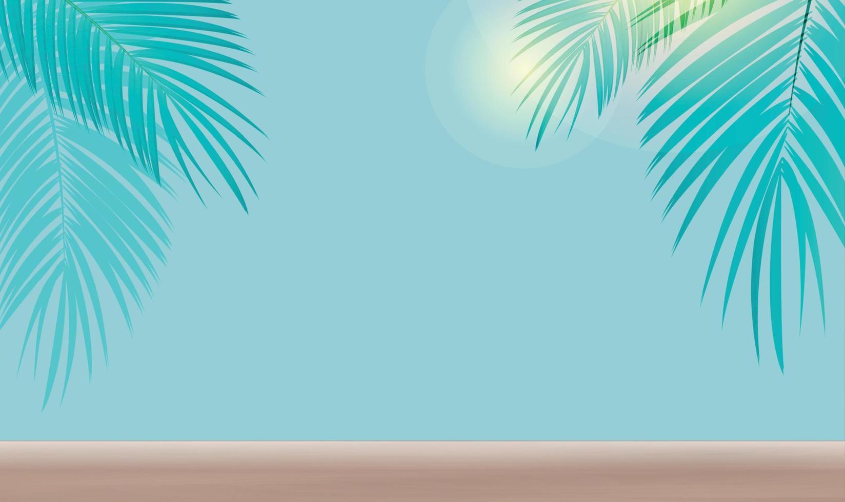 vacker palmblad bakgrund. vektor illustration