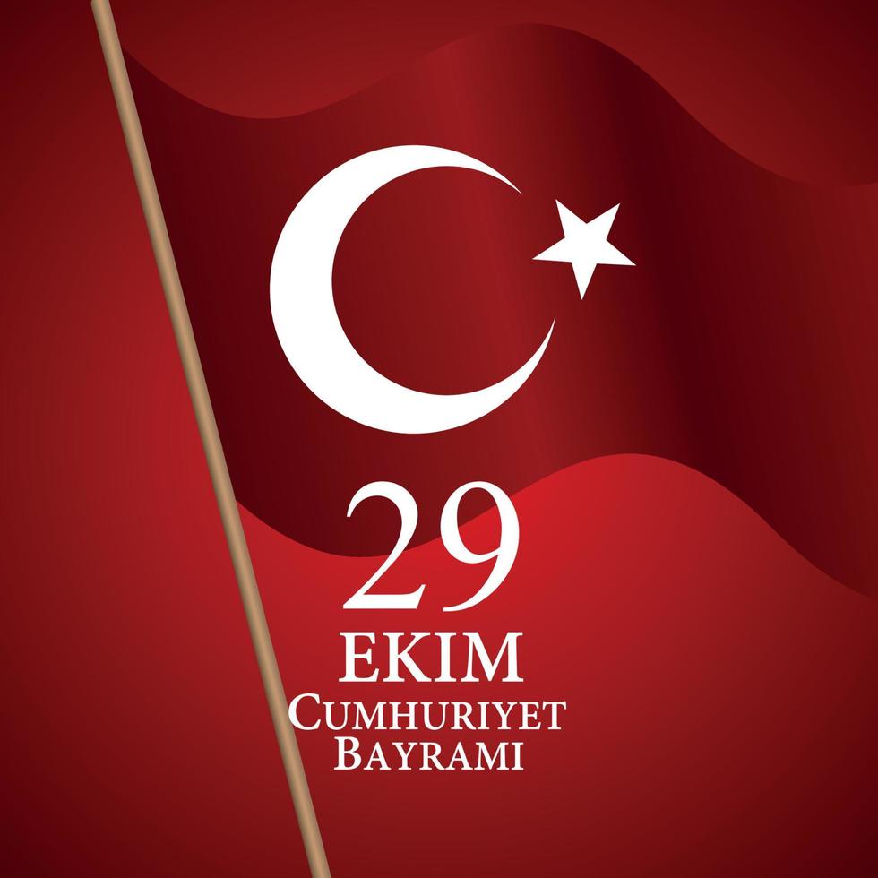 29 ekim cumhuriyet bayraminiz. översättning. 29 oktober republikens dag Turkiet. vektor illustration