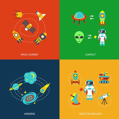 Space ikoner infographics vektor