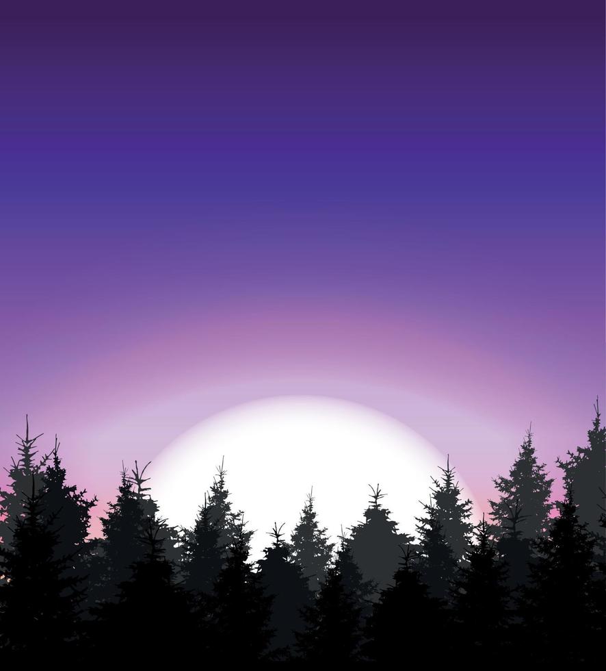 Silhouette des Baumes auf Sonnenuntergang Hintergrund. Vektor-Illustration vektor