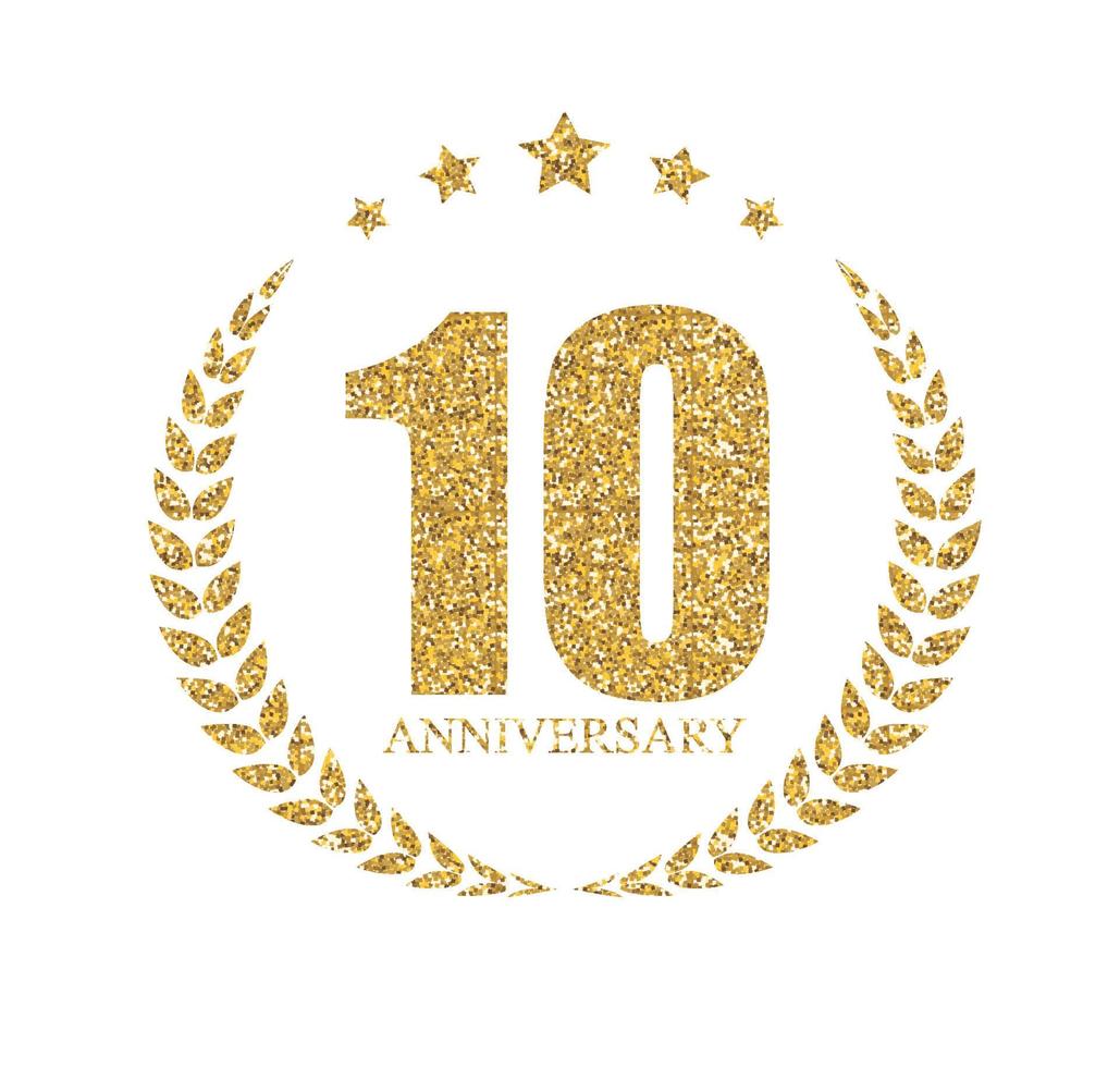 Vorlage Logo 10 Jahre Jubiläumsvektorillustration vektor