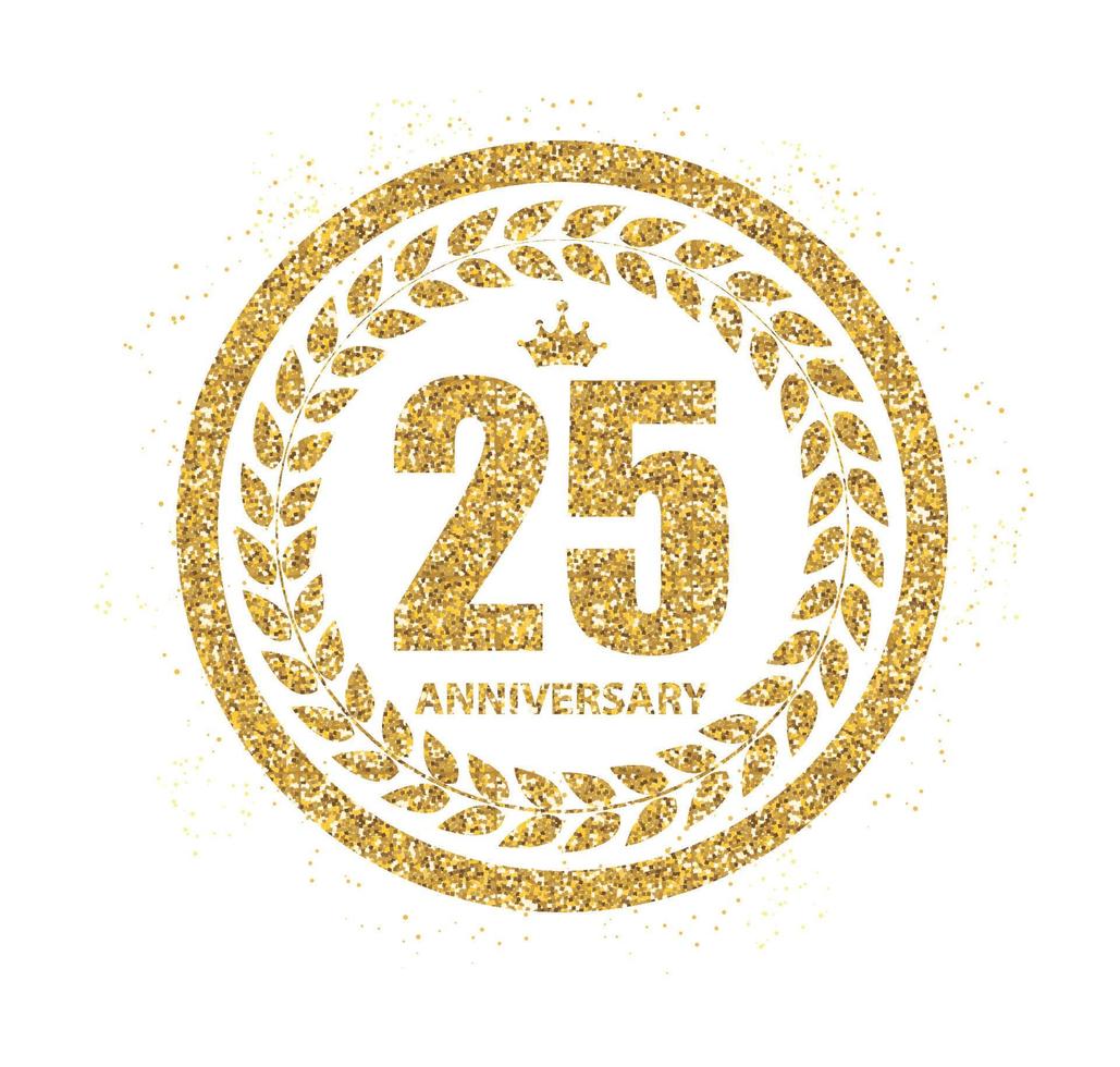 mall logotyp 25 år årsdagen vektorillustration vektor