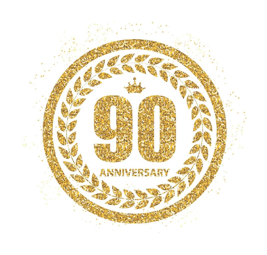mall logotyp 90 år årsdagen vektorillustration vektor