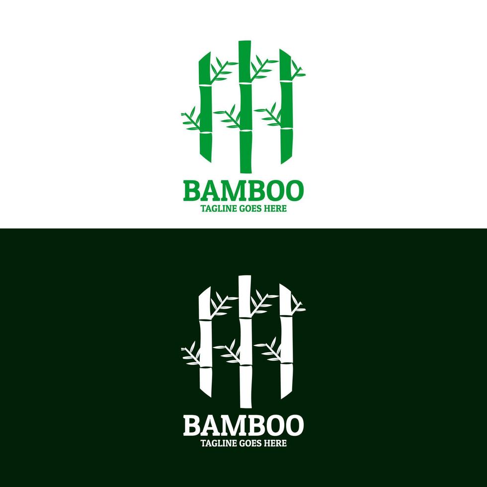 bambu logotyp, grön bambu vektor