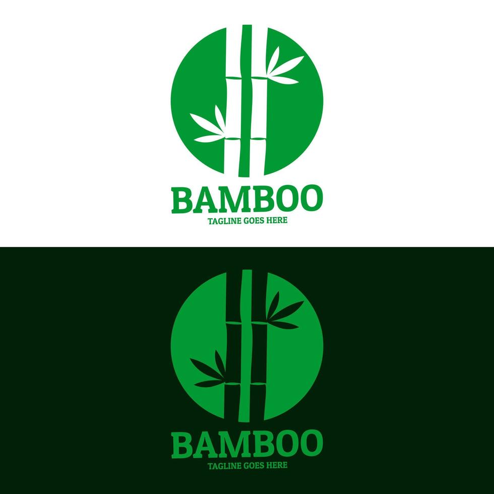 Bambus-Logo, grüner Bambus vektor