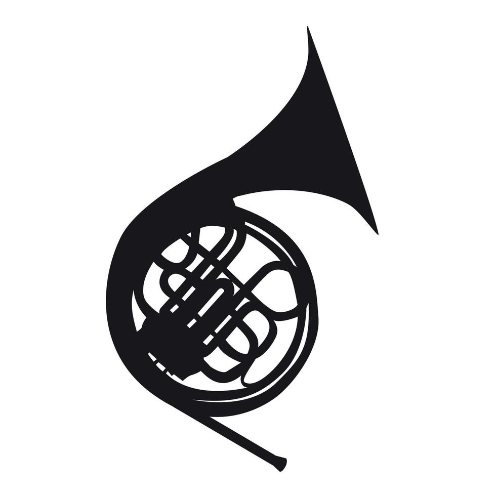 musikinstrument horn, som används i symfoniorkestrar och brass nands. vektor illustration.