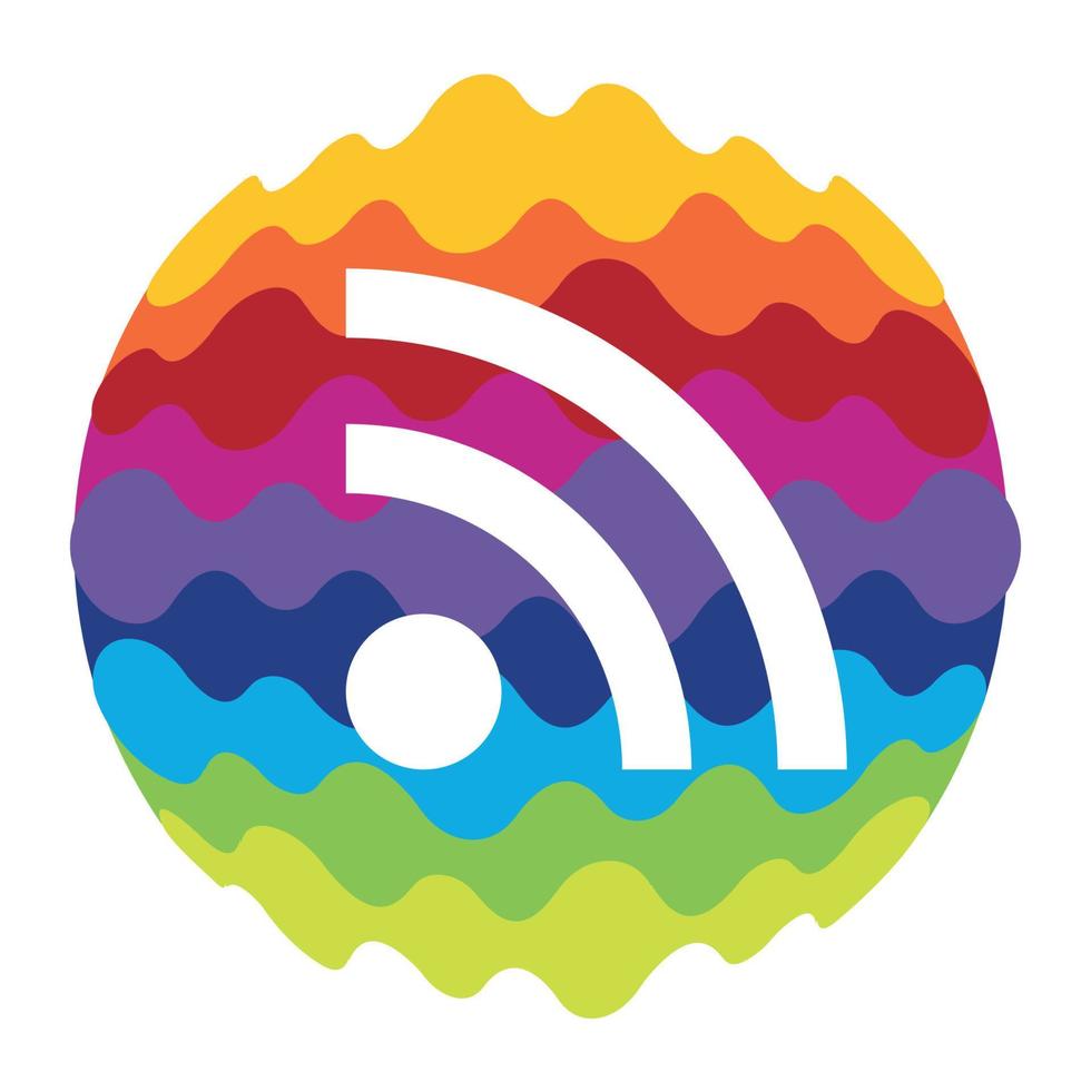 wi-fi regnbågsfärgikon för mobilapplikationer och webb vektor
