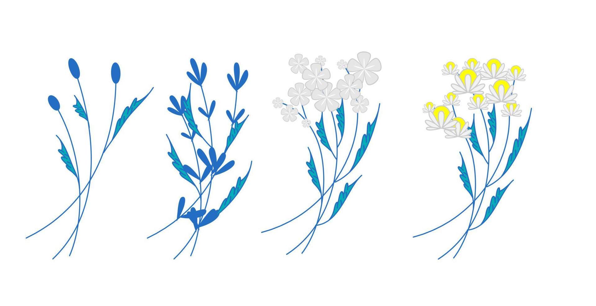 Blumen- und Blattikonenvektorillustration für Muster vektor