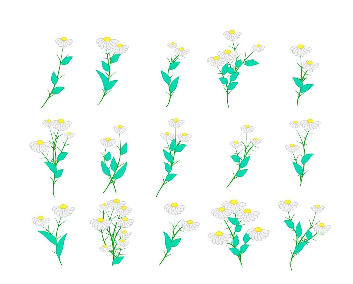 Blumen- und Blattikonenvektorillustration für Muster vektor