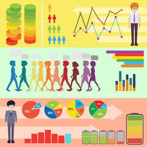 Infografiskt med människor och element vektor