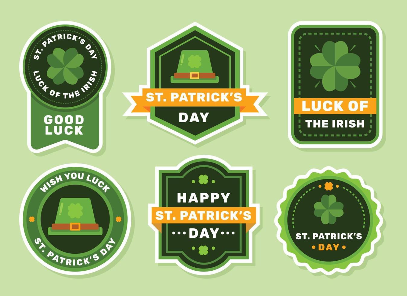 uppsättning av st. patrick dag märke vektor