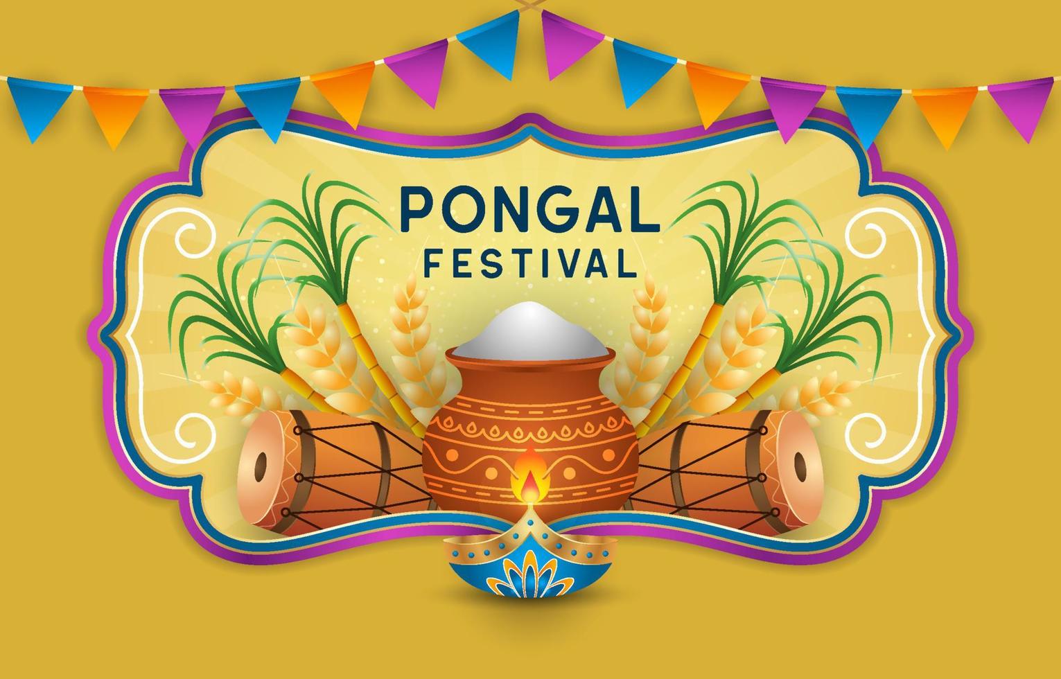 Pongal Festival Feier Vektor Design Illustration