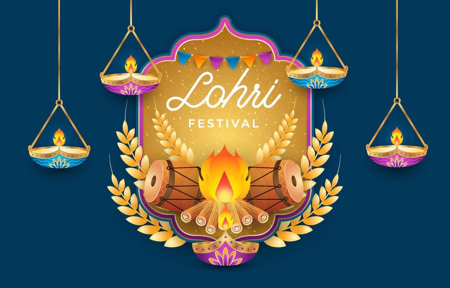 lohri festival feier vektor design illustration