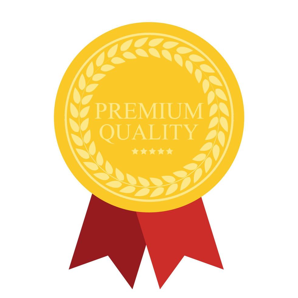 konst platt premium kvalitet medalj ikon för webben. medaljikon app. medaljikonen bäst. medalj ikon tecken. medaljikon premiumkvalitet guld. vektor