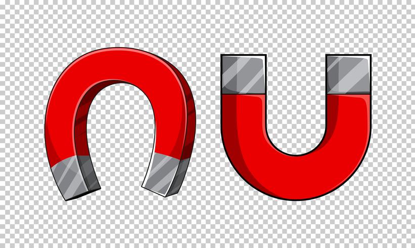 U-förmige Magnete auf transparentem Hintergrund vektor