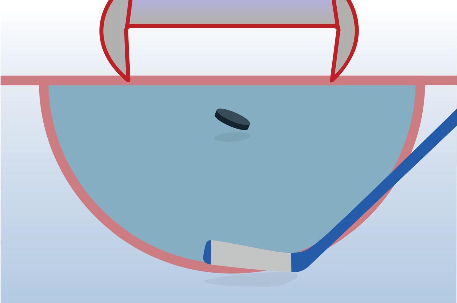 Eishockeyspieler mit Stock und Puck. Vektor-Illustration. vektor