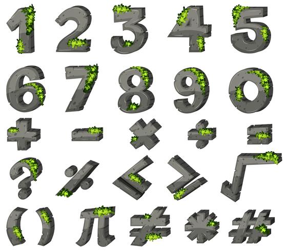 Schriftgestaltung für Zahlen und Zeichen vektor